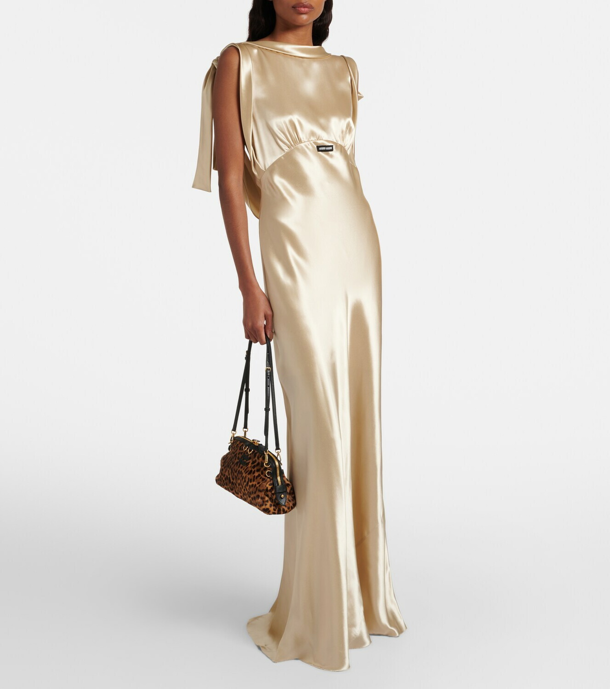 Miu Miu Bow-detail satin gown