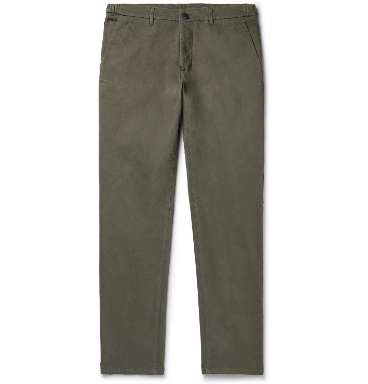 Photo: Altea - Dumbo Slim-Fit Tapered Cotton-Blend Twill Trousers - Green