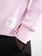 Thom Browne - Striped Cotton-Piqué Polo Shirt - Pink