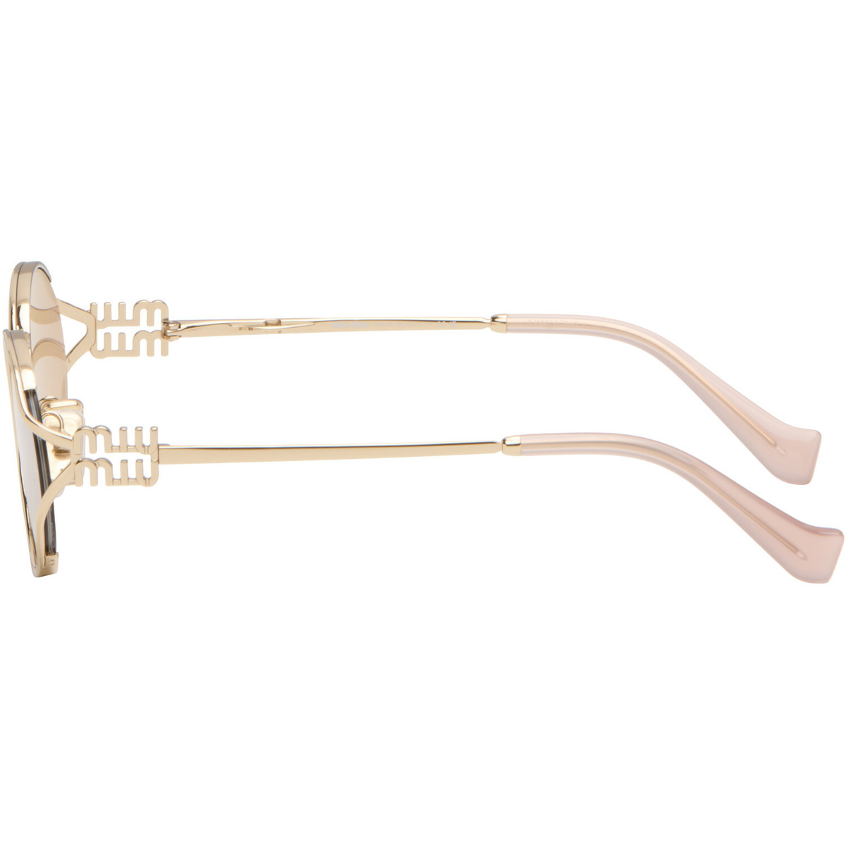 Miu Miu Eyewear Gold 'Miu Miu Logo' Sunglasses