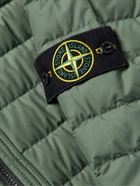 Stone Island - Logo-Appliquéd Quilted Cotton-Blend Shell Hooded Down Jacket - Green