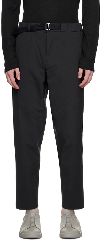 Photo: ZEGNA Navy Belted Trousers