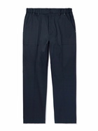 Moncler - Tapered Cotton-Blend Gabardine Trousers - Blue