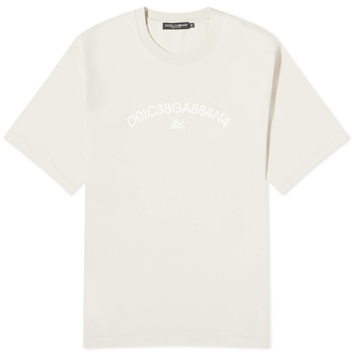 Photo: Dolce & Gabbana Men's Number Logo T-Shirt in Beige