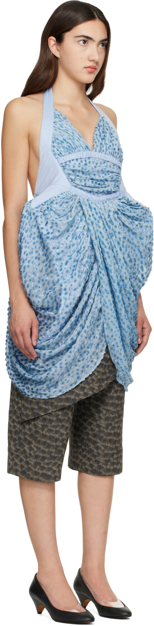 Kiko Kostadinov Blue Gannet Halter Blouse
