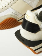 TOM FORD - James Rubber-Trimmed Leather, Suede and Nylon Sneakers - Neutrals