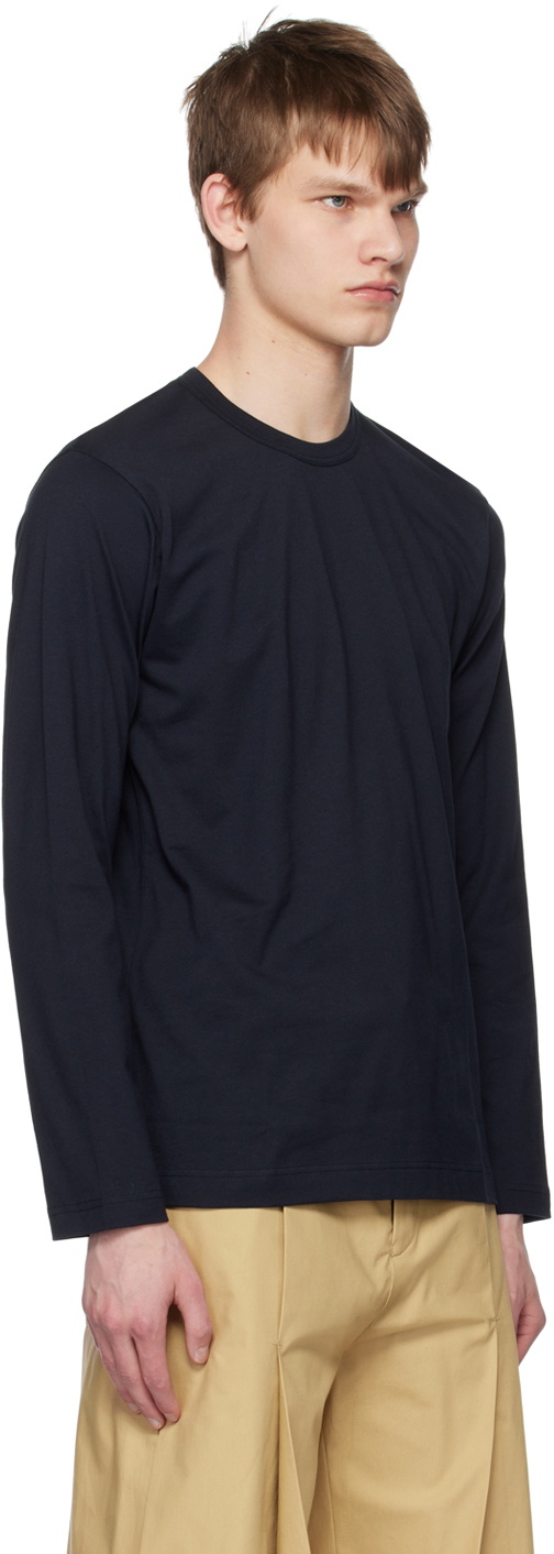Comme des Garçons Shirt Navy Crewneck Long Sleeve T-Shirt