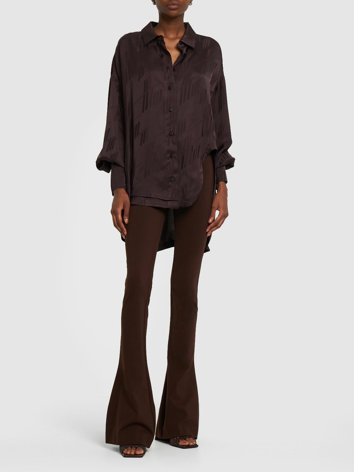 【関税込み】THE ATTICO KOTA SHIRT IN JACQUARD SATIN THE ATTICO - Kota Jacquard Satin Open Back Shirt The Attico