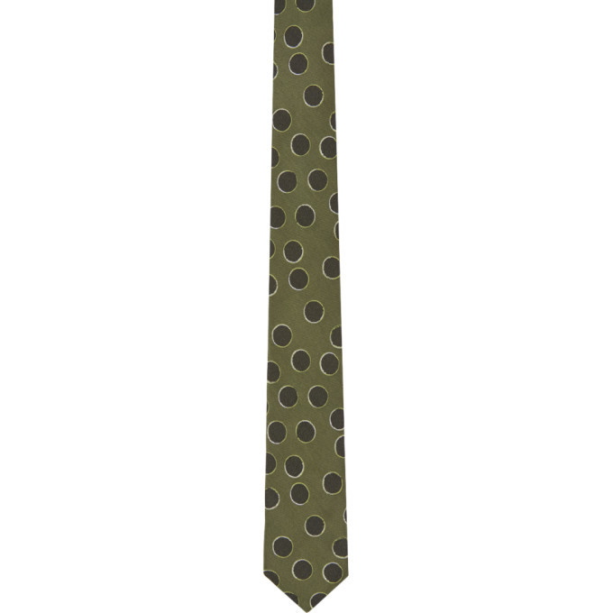 Photo: Dries Van Noten Green Len Lye Edition Silk Circle Tie