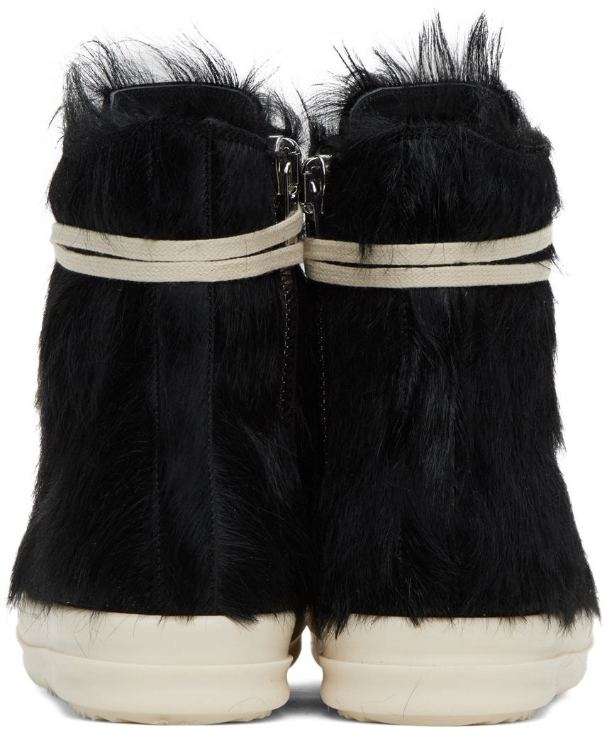 Rick Owens Black Fur Sneakers