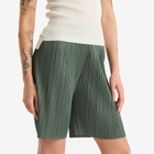 Pleats Please Issey Miyake Women's Pleated Shorts in Moss Green