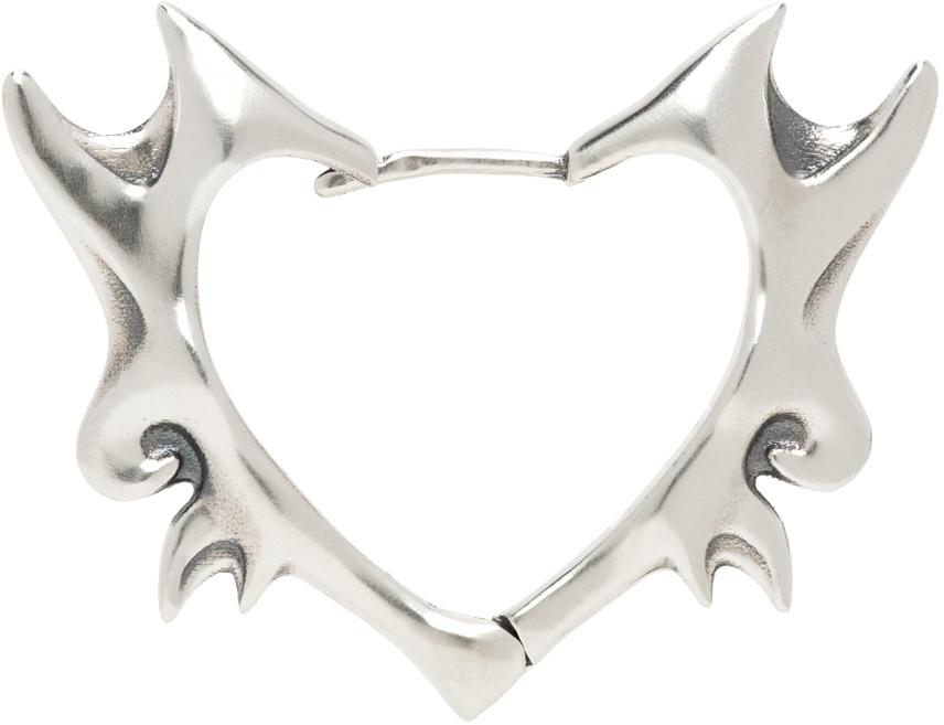Photo: KUSIKOHC Silver Flame Heart Single Earring