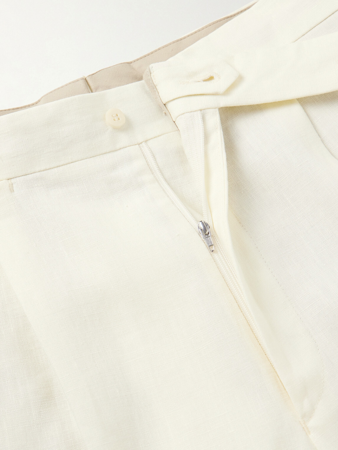 Stòffa - Straight-Leg Pleated Linen Trousers - Neutrals