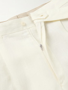 Stòffa - Straight-Leg Pleated Linen Trousers - Neutrals