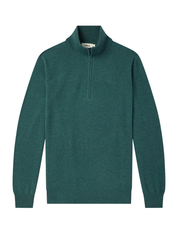 Photo: Altea - Virgin Wool Half-Zip Sweater - Green