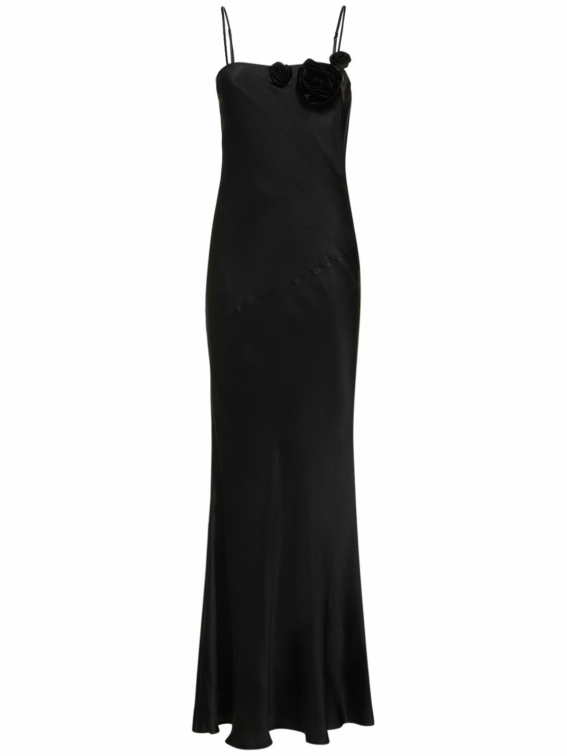 ワンピース BLUMARINE BLACK SILK DRESS BLUMARINE - Silk Satin Blend Cutout Long Dress Blumarine