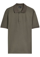 Emporio Armani Half-zip Cotton Polo Shirt Dark Green