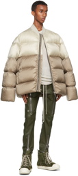 Rick Owens Off-White & Brown Down Flight Jacket