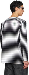 nanamica Black & White COOLMAX Stripe Jersey L/S T-shirt
