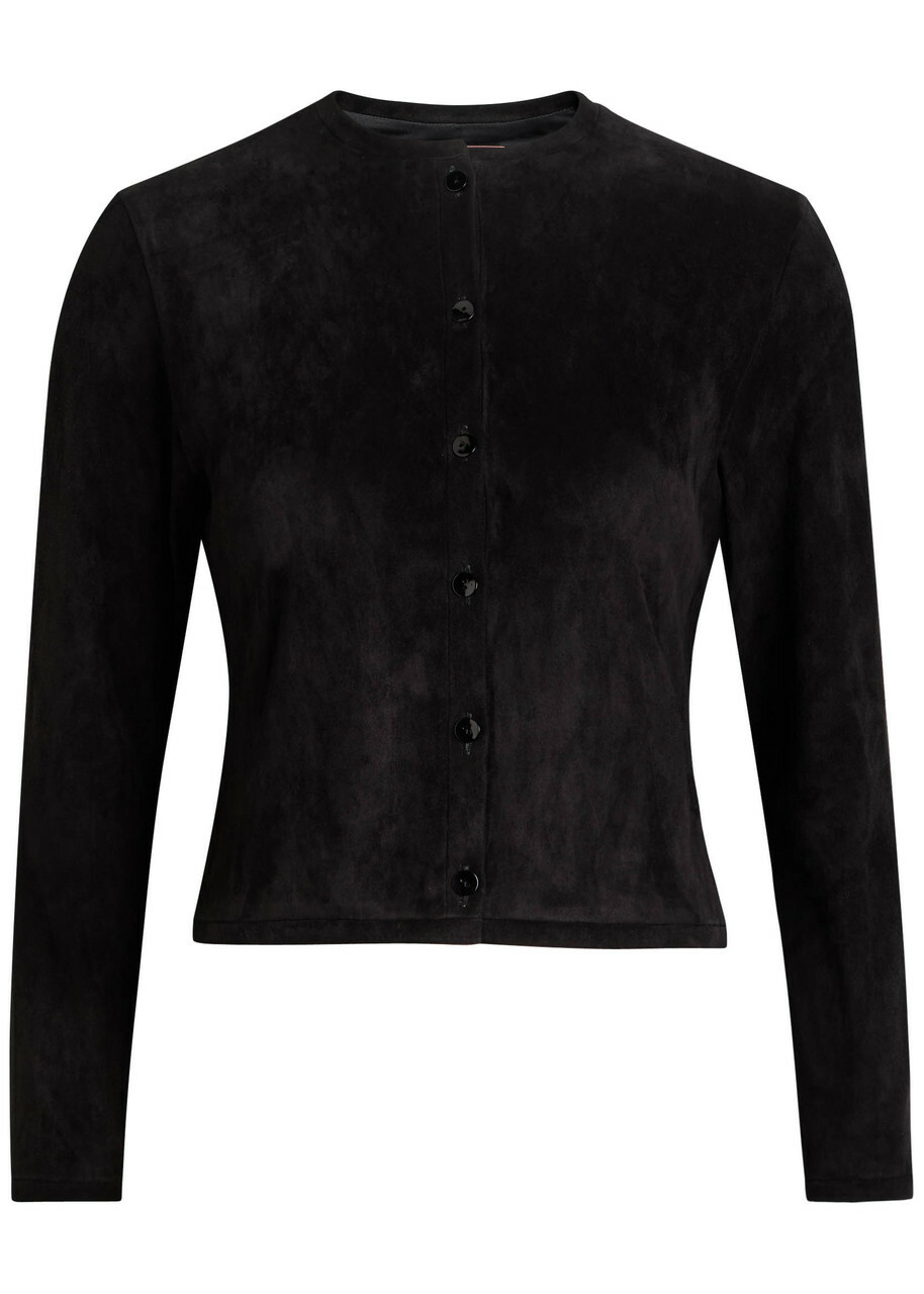 Stouls Astrid 25 Stretch-suede Cardigan Black