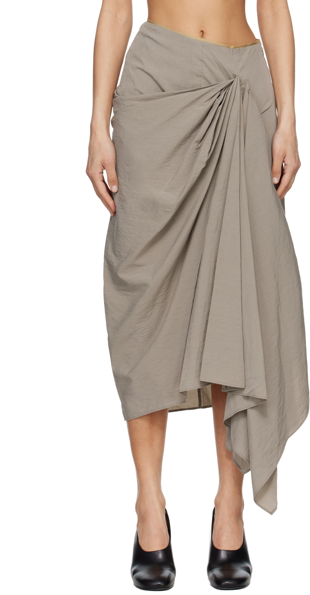 Entire Studios Taupe Fleur Midi Skirt