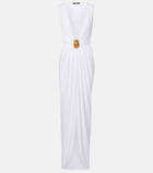 Balmain Embellished jersey maxi dress