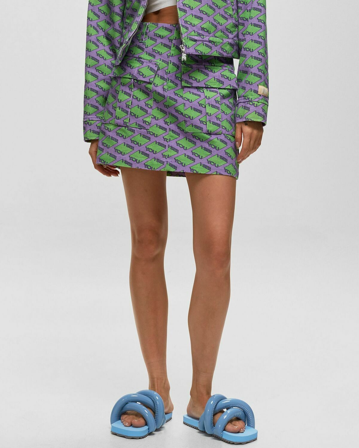 Melody Ehsani I See You Utility Skirt Green|Purple Skirts
