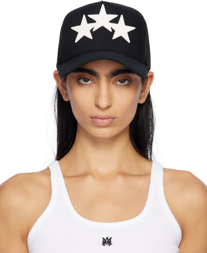 Photo: AMIRI Black & White 3 Star Trucker Cap