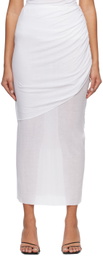 Subtle Le Nguyen White Draped Dewy Maxi Skirt