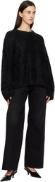 TOTEME Black Boxy Alpaca Knit Sweater