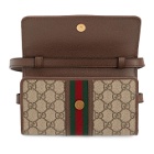Gucci Brown Mini GG Supreme Ophidia Messenger Bag