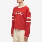 Bode Men's Bucky Long Sleeve T-Shirt in Red