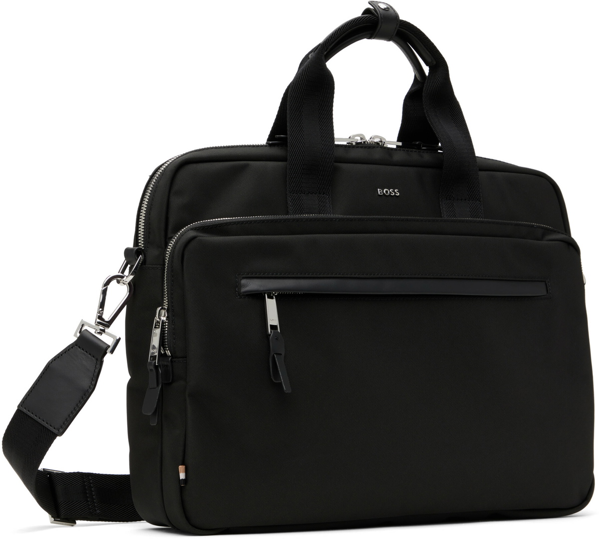 BOSS Black Removable Shoulder Strap Document Briefcase