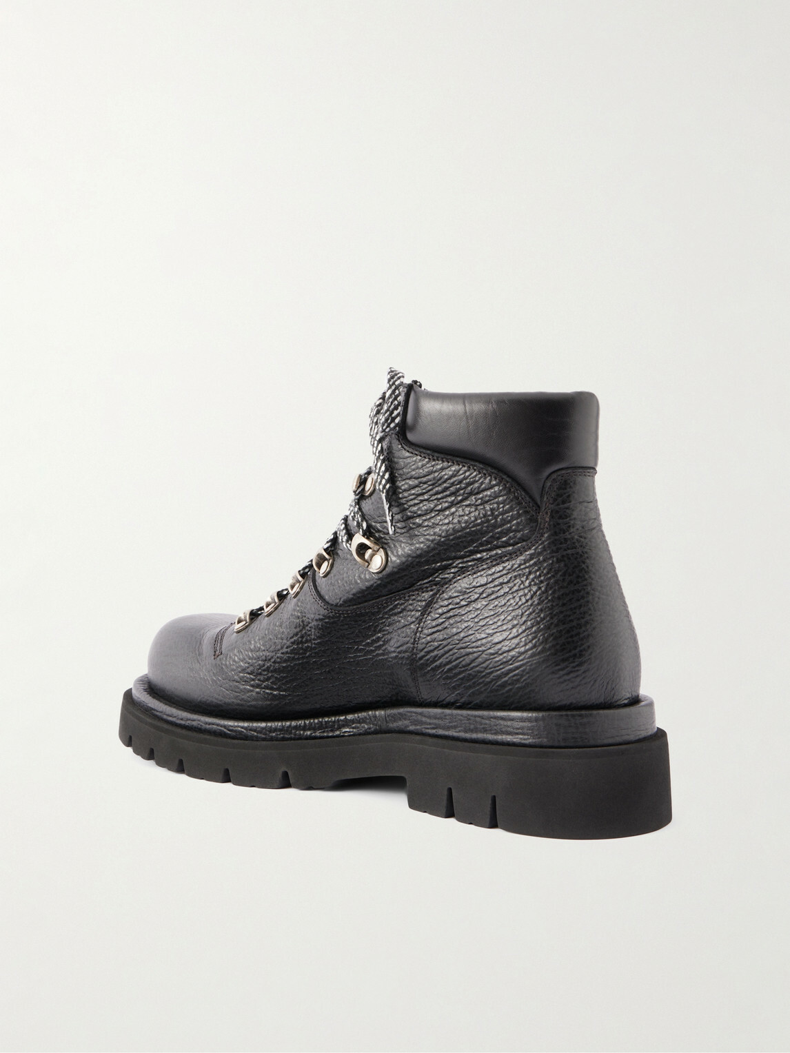 Bottega Veneta - Full-Grain Leather Hiking Boots - Black