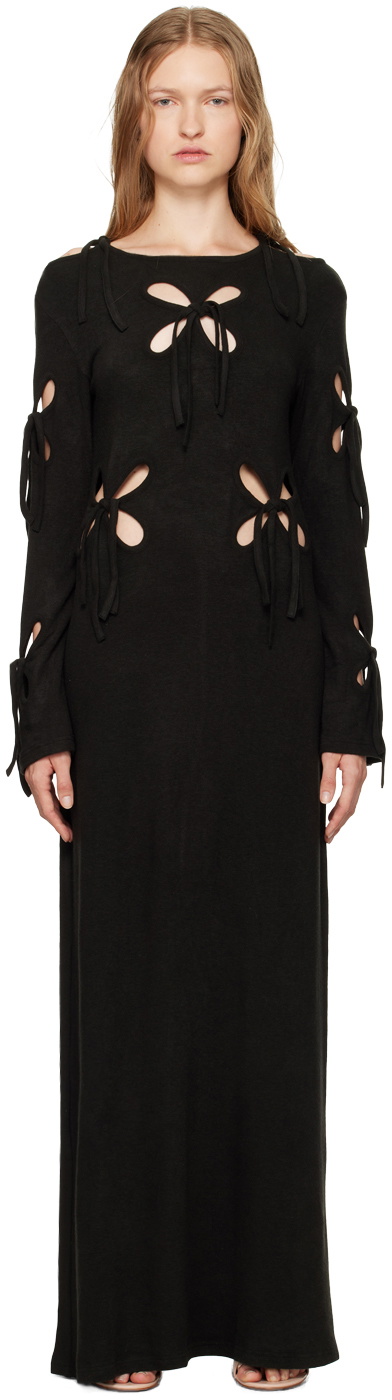 J.Kim Black Petal Maxi Dress