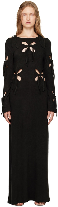 Photo: J.Kim Black Petal Maxi Dress