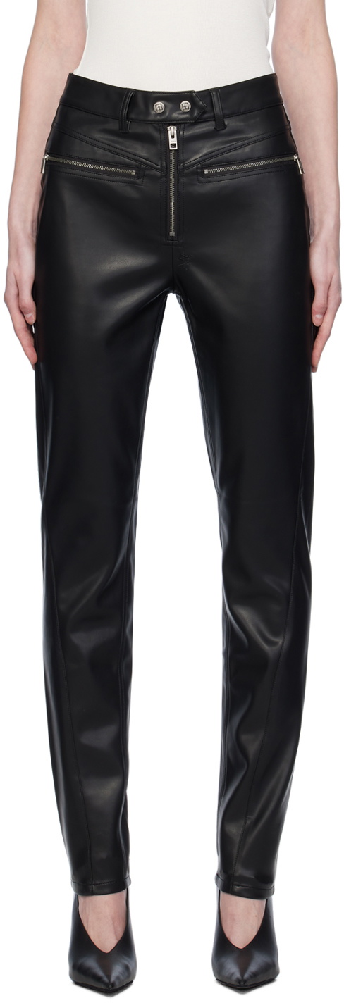 Ksubi Black Vivienne Faux-Leather Trousers Ksubi