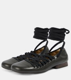 Lemaire Laced leather ballet flats