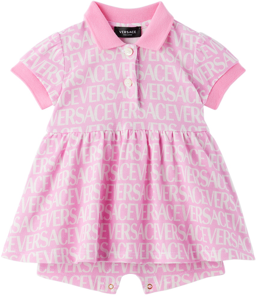 Versace Baby Pink Spread Collar Dress Versace