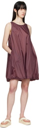 AMOMENTO Purple Nylon Volume Minidress