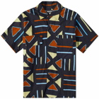 Monitaly Men's 50's Milano Shirt in African Wax Block Print Dave