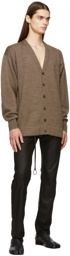 Maison Margiela Brown Elbow Patch Cardigan