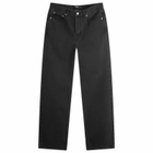 Jacquemus Men's Leather Patch Jeans in Black