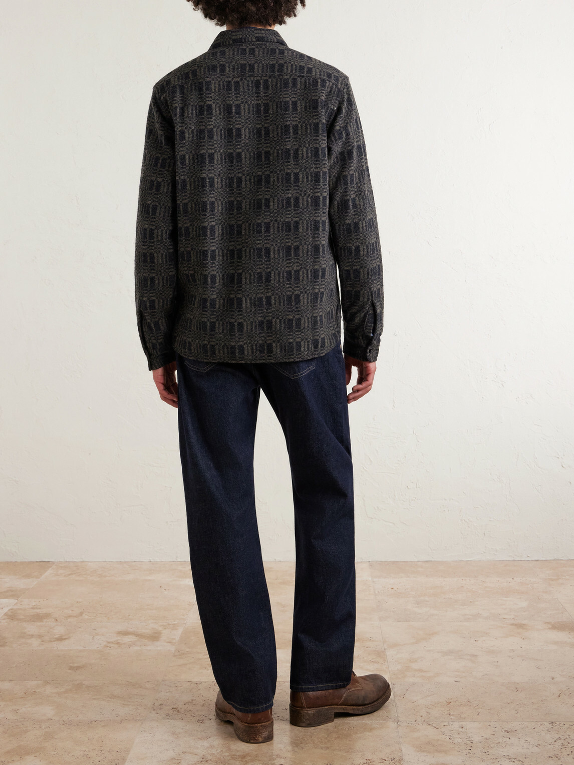 RRL - Wool-Blend Jacquard Overshirt - Black