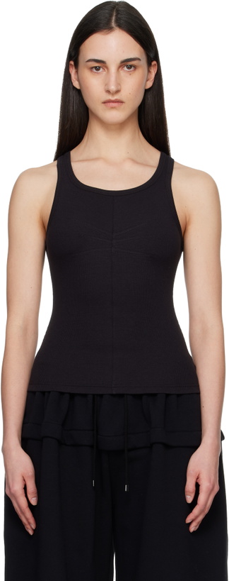 Photo: ALAÏA Black Darts Cotton Tank Top