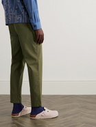 Folk - Tapered Cotton-Twill Drawstring Trousers - Green