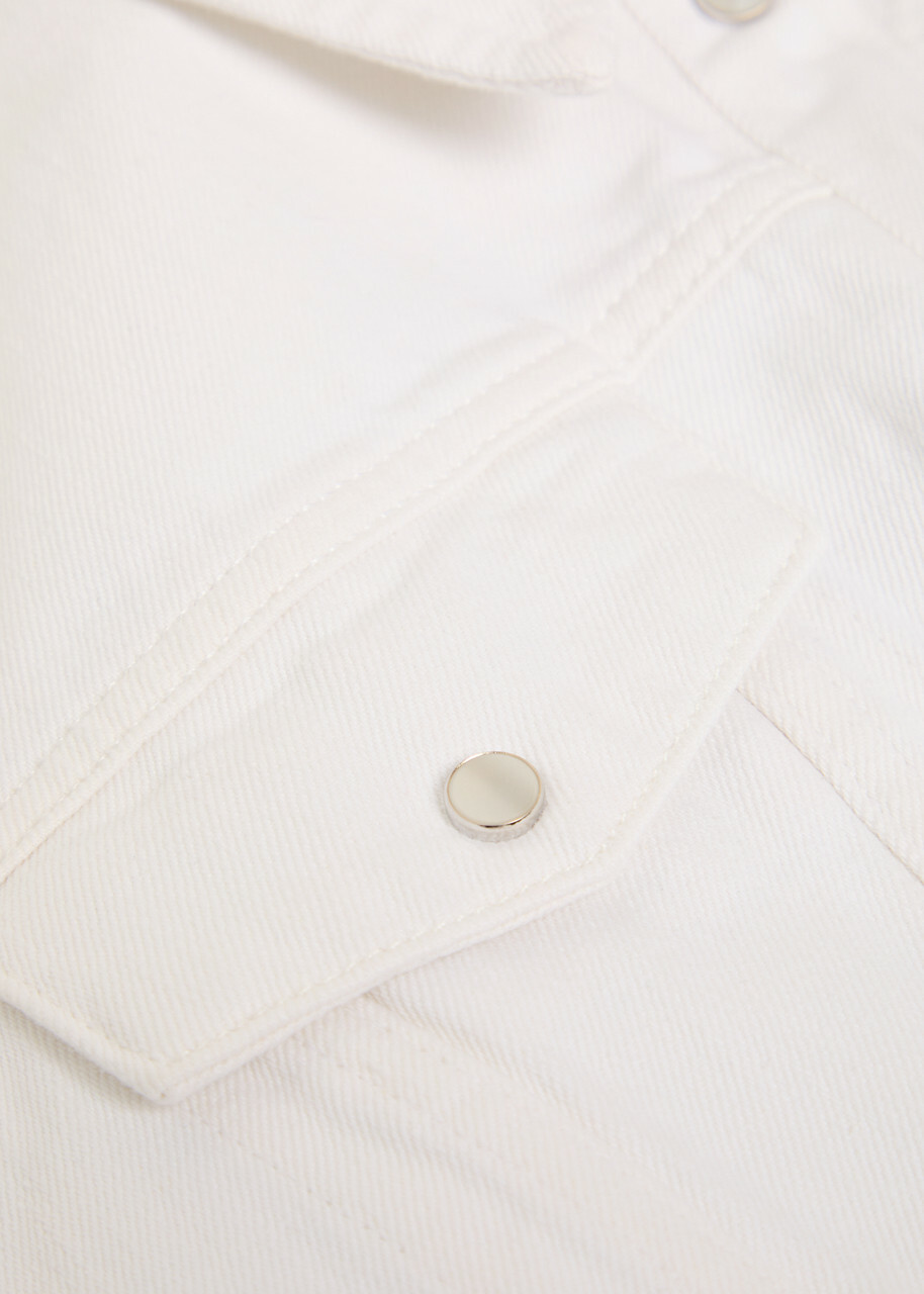 Wardrobe.nyc Sculpted Denim Jacket White