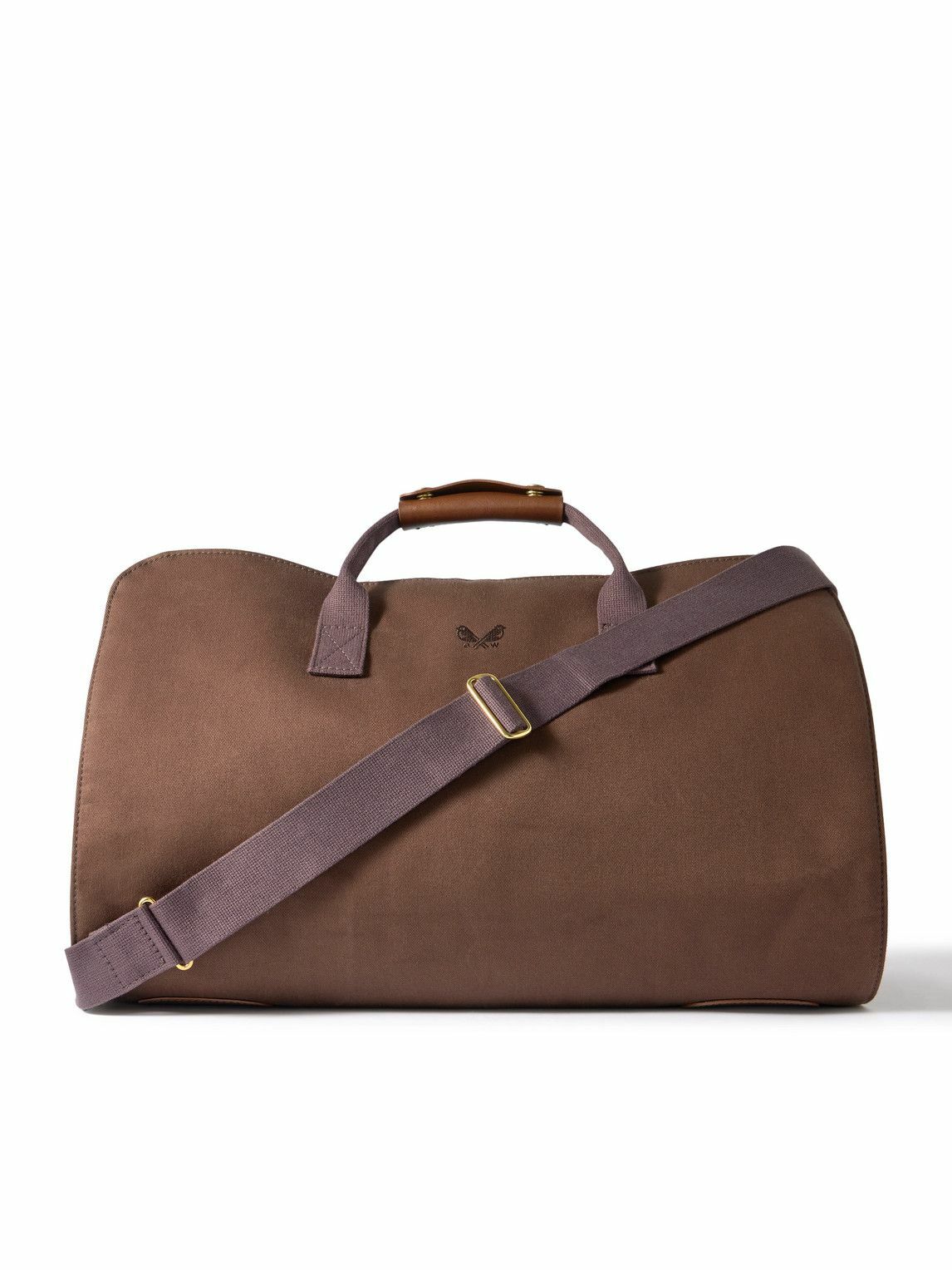 Bennett Winch - Logo-Embroidered Leather-Trimmed Cotton-Twill Suit Carrier and Holdall