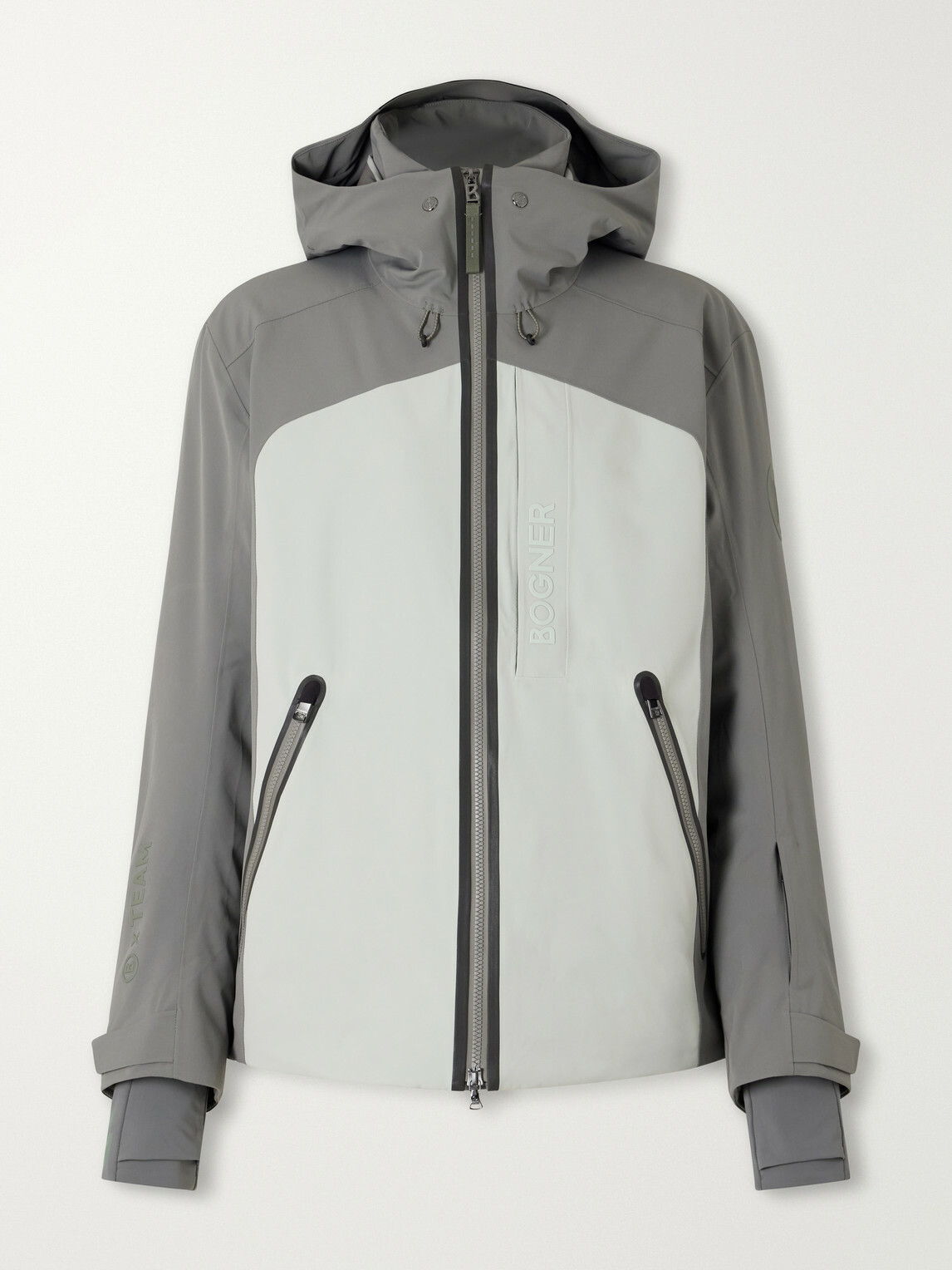 BOGNER - Fenno-T Hooded Logo-Embossed Stretch-Twill Padded Ski Jacket - Gray