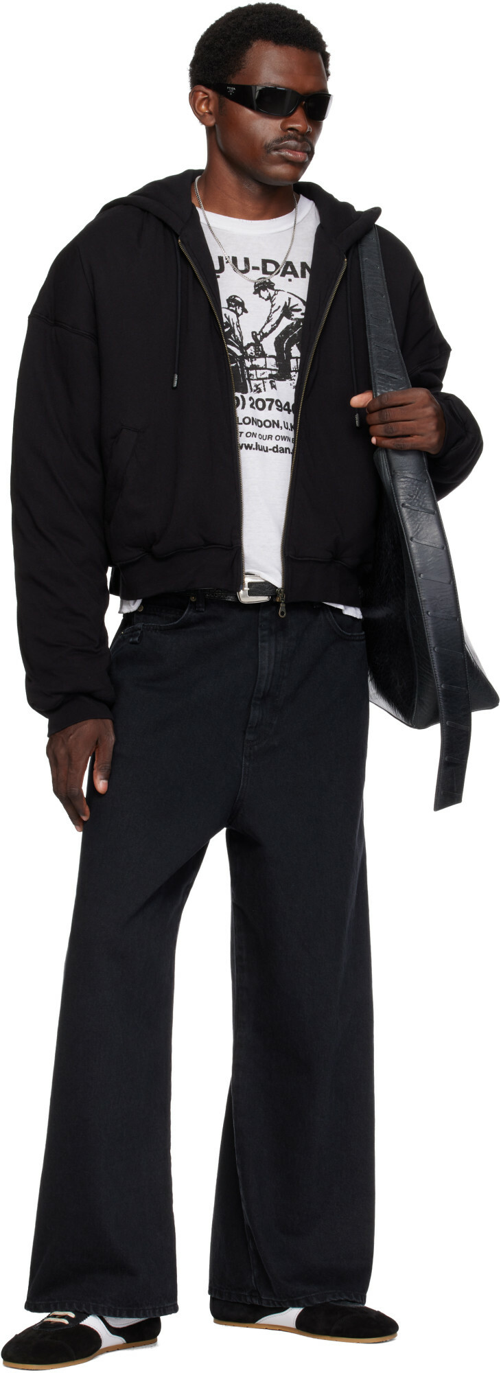LU'U DAN Black Blacklisted Blue Collar Denim Jeans
